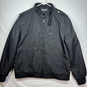 Vintage Members Only Iconic Racer Jacket Mens XL Black Quilted Lining Bomber